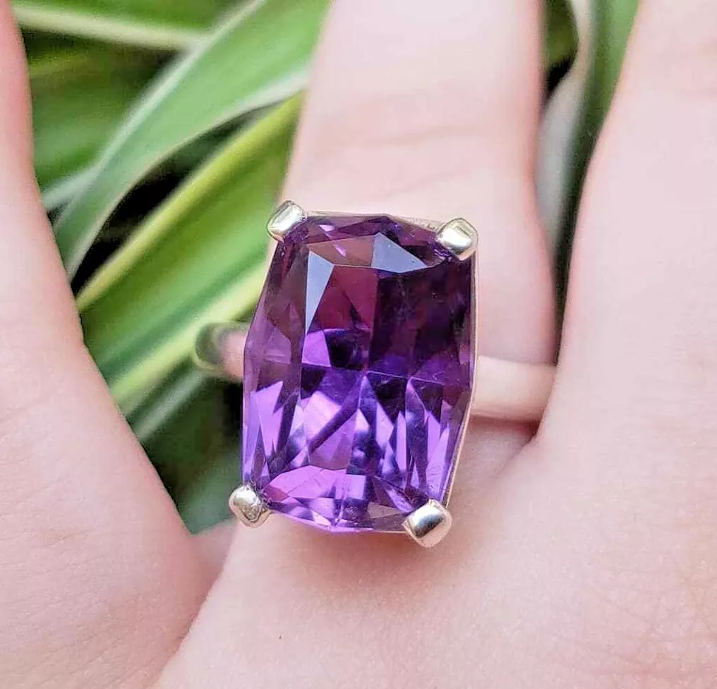 HONGMEI Atmm atm 925 Sterling Silver Ring Women Black Gold Purple Amethyst  Rings Wedding (Gem Color : Amethyst, Ring Size : 10) : Amazon.co.uk: Fashion