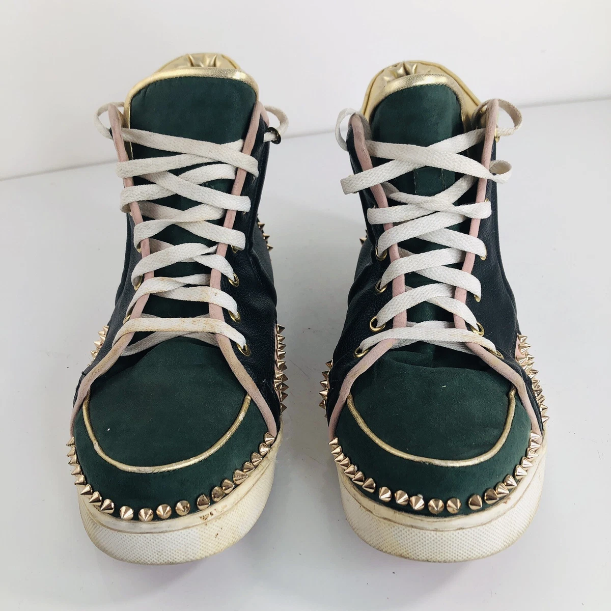 Red bottom studded sneakers sale