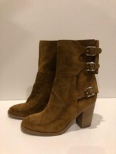 Laurence Dacade $930 New Buckle Camel Suede Leather Boot (size: 41eu/10.5us)