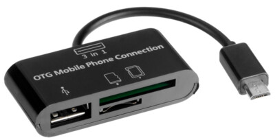 3in1 MicroUSB OTG Mobile Phone Connection f Wiko Harry2 Adapter Stecker