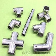 Rohr Verbinder Edelstahl Rohr Bogen T-Stück Winkel V4A Rohrbeschlag Niro Reling