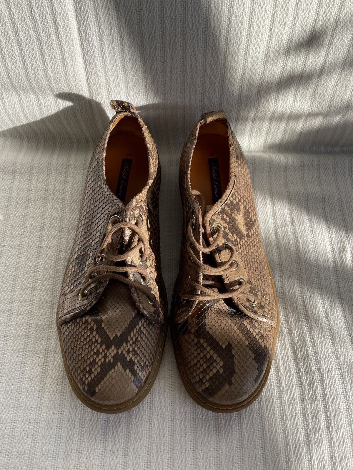 Ralph Lauren Collection - Taupe Python Sneakers 3… - image 1