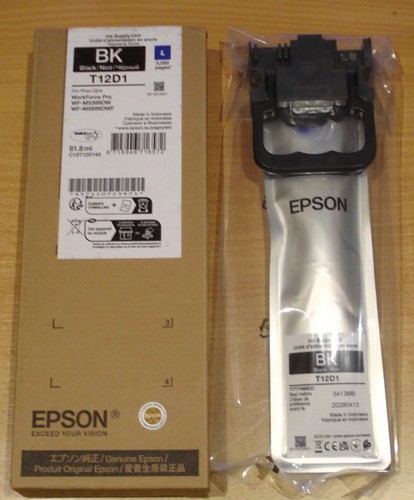GENUINE EPSON T12D1 Black BK ORIGINAL ink unit fits WF-M5399DW WF-M5899DWF 2028 - Picture 4 of 4
