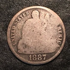 1887 Seated Dime - High Quality Scans #G766
