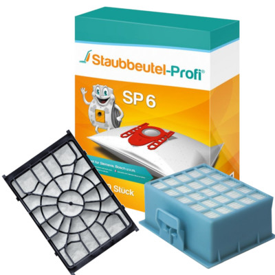 10 Staubsaugerbeutel SP6 + 2 Filter geeig. für Bosch BAG&BAGLESS