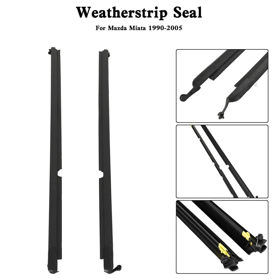 Комплект уплотнений для левого и правого стекла оконных уплотнений для Mazda Miata 1990-2005 - Изображение 2 из 4