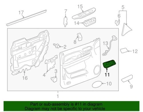 Manija de puerta interior del lado del pasajero genuino GM 2007-2014 Chevrolet GMC 22855622 Foto 3 de 3