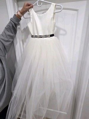 Rosebud Flower Girl Dress 5123 With Black Diamond Sash (not pink) Size 8