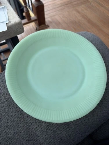 Vintage Fire King Oven Ware Jadeite Jane Ray 9" Dinner Plate