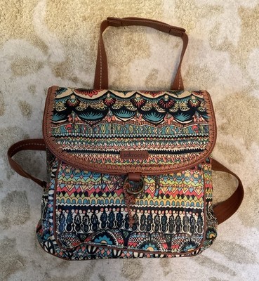 Sakroots Convertible Canvas Peace Elephant Design Backpack  display picture 2