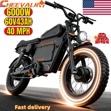 Cheevalry  6000W Dual Motor 20" Electric Motorbike 60V 43AH Off Road E-Motorbike