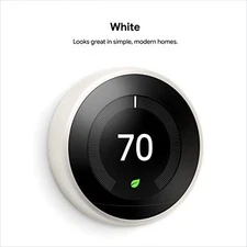 Google Nest Learning Programmable Smart Thermostat - 3rd Gen - T3017US - White