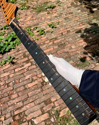 Big Head Ebony Jumbo Stainless steel 22fret Roasted flame maple Guitar Neck 12in