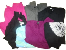 Lot of 7 CASHMERE SWEATERS CUTTERS FABRIC RECYCLE UPCYCLE CRAFTING Black Pink