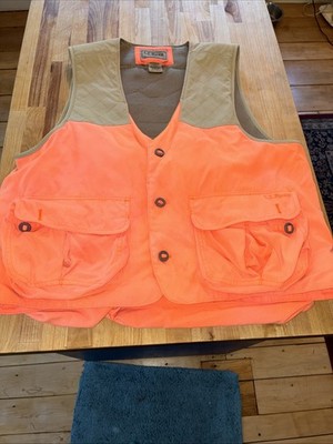 LL Bean Upland Hunting Vest Size Large Blaze Orange Zillions Of Pockets