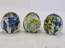 Set of 3 Hand Blown Glass Decorative Vases, Artistic Bottles, Centerpiece Decor