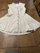 Zara Women's Mini Dress Missguided  Buttons Size XL Cream (k5)