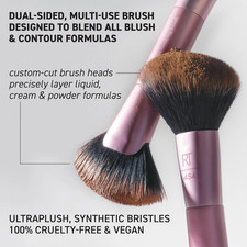 Angled Fan Finishing Brush, Dual-Ended Contour, Bronzer  Blush Makeup Brush ...