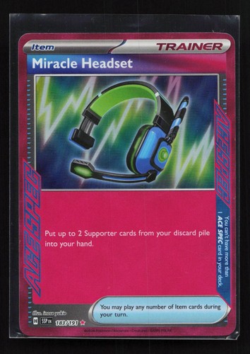 Miracle Headset 183/191 ACE SPEC Surging Sparks Pokemon Holo NM