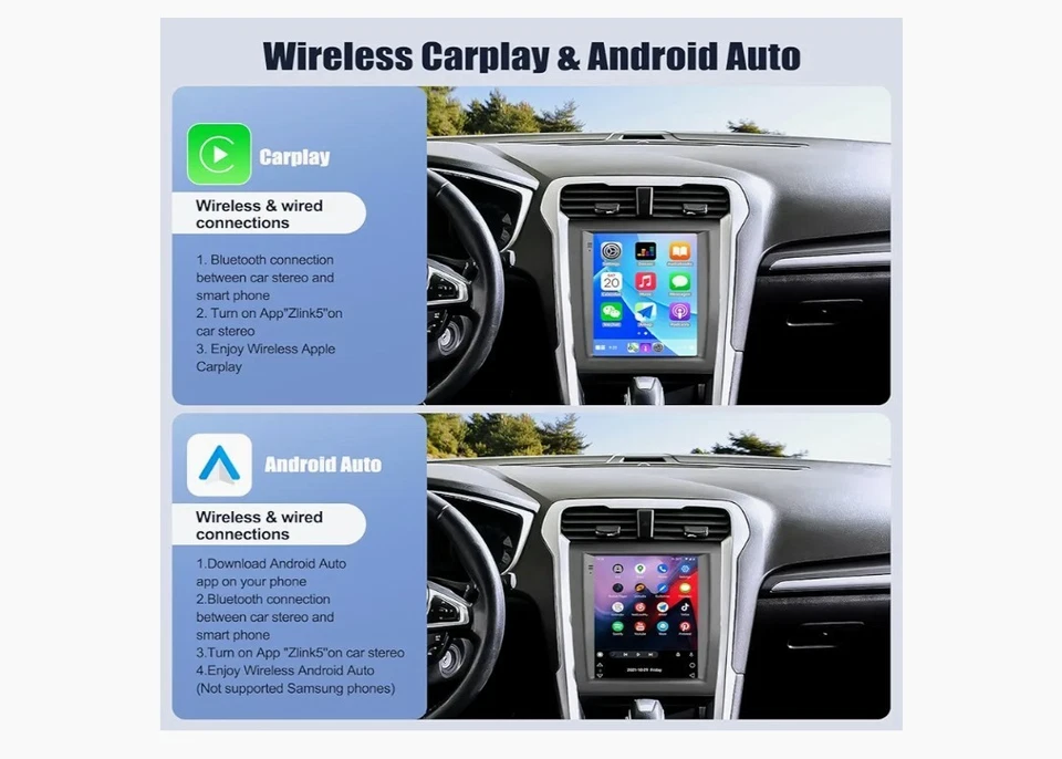 Radio estéreo Android 14 de 9,7"" navegación reproductor GPS para Ford Fusion/Mondeo 2013-2020 Foto 3 de 4