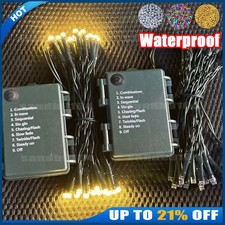Battery Operated 50/100/200 LED Fairy String Lights Waterproof Outdoor Garden