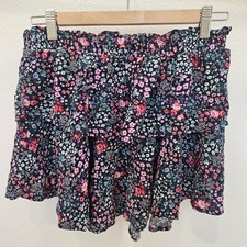 Aeropostale Mini Skirt Ruffle Tiered Floral Y2K Coquette Cottagecore Dark Fairy