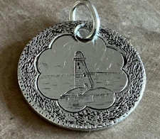 1800’s  Love Token Engraving Unusual Lighthouse & Rocks  US Coin 1854