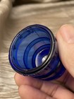 Cobalt Blue Mini Jar / Glass Embossed THIS CUP HOLDS A HEAPING DESSERT SPOONFUL — photo 10