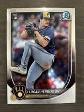 Logan Henderson 2025 Bowman Chrome #92 RC Milwaukee Brewers