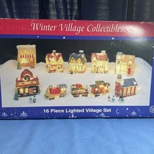 Winter Village Collectibles 16 Pc Lighted Set
