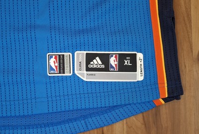 ROOC ブルー/ゴールドリム　即購入OK Oklahoma City Thunder Blank Adidas REV30 Jersey Team Game Issue