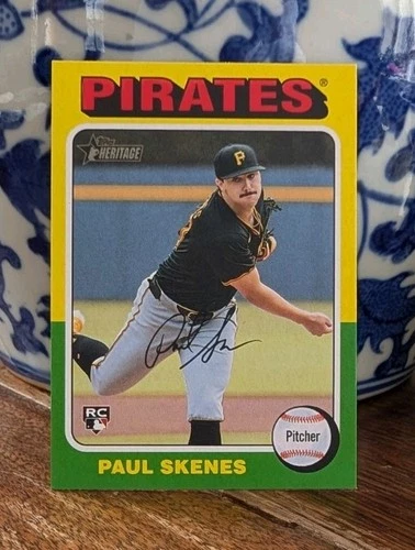 Paul Skenes 2024 Topps Heritage High Number Rookie Card No. 594 - Near Mint/Mint