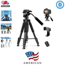 Camera Tripod, 75 Heavy Duty Tripod for Camera with Phone Holder and Travel ...