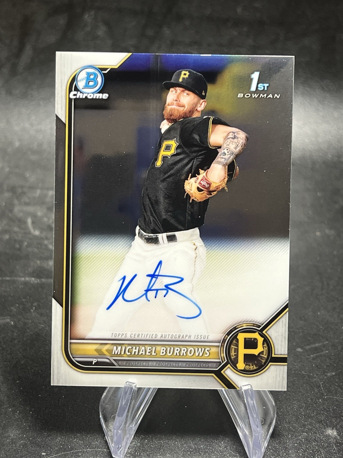2022 Bowman Chrome Michael Burrows 1st Bowman Auto #CPA-MB Pittsburgh Pirates