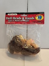 Fibre Craft Doll Heads  Hands 2 Inch 2 Complete Sets Auburn 75162-99 opened pak