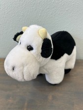 Dakin Black and White Cow Plush Toy Stuffed Animal Great Condition 9"