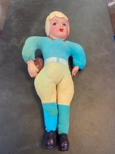 Vintage 1920s Football Player Doll 8"Celluloid Cloth Figure Japan with Football