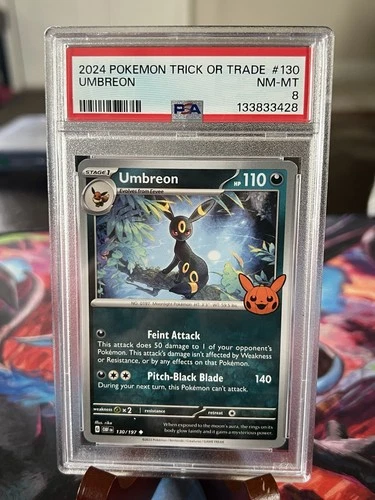 2024 Pokemon Trick or Trade Umbreon #130 in a PSA 8! 💎 Bid Now!