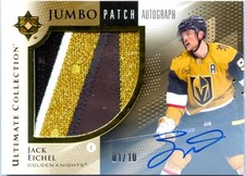 JACK EICHEL 2024-25 UPPER DECK ULTIMATE JUMBO GAME USED PATCH AUTO SP 1/10
