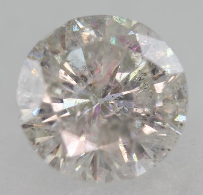 Zertifizierter 1,43 Karat H SI2 Diamant, Rundschliff, Enhanced, 7,37 mm