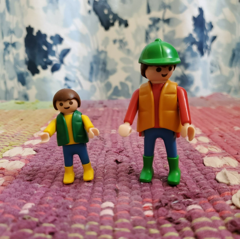 Playmobil Vintage Figures (1 little boy and 1 adult) from 1992