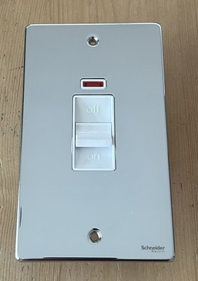 Herdschalter 50A DP Schalter Neon Poliert Chrom Low Profile