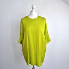 Alysi Chocolat Blusa Lime T-shirt Dolman Maniche Corte Tunica Chartreuse UK 10
