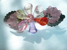 Vintage Colorful Lucite Flower Clip Hair Barrette NWT