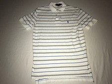 Polo Ralph Lauren Men s Short Sleeve White Striped Shirt S Small EUC