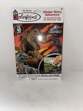 JURASSIC WORLD COLORFORMS STICKER STORY ADVENTURE OVER 40 PCS. 3 SCENES