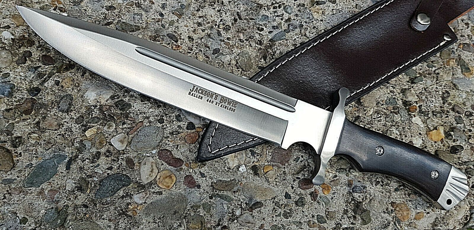 Grosses Messer Bowiemesser 440 Stahl Gürtelmesser Jagdmesser BW  