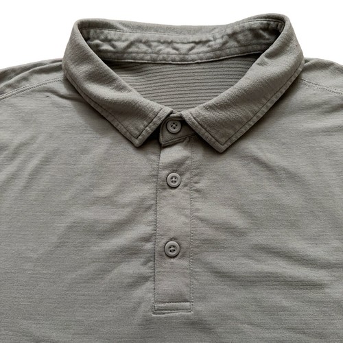 Lululemon Polo Shirt Mens Size L Metal Vent Tech Short Sleeve Performance Gray - Picture 3 of 4