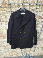 Sterlingwear of Boston Navy Issue Reefer Jacket/Pea Coat 40L Men's Black 