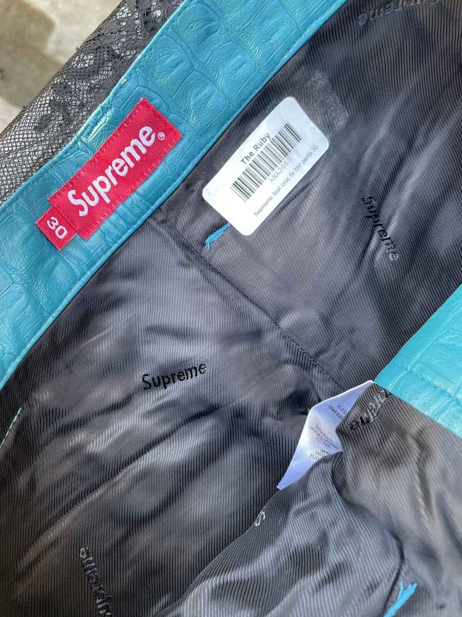 supreme faux croc painter pant teal 30 | eBay